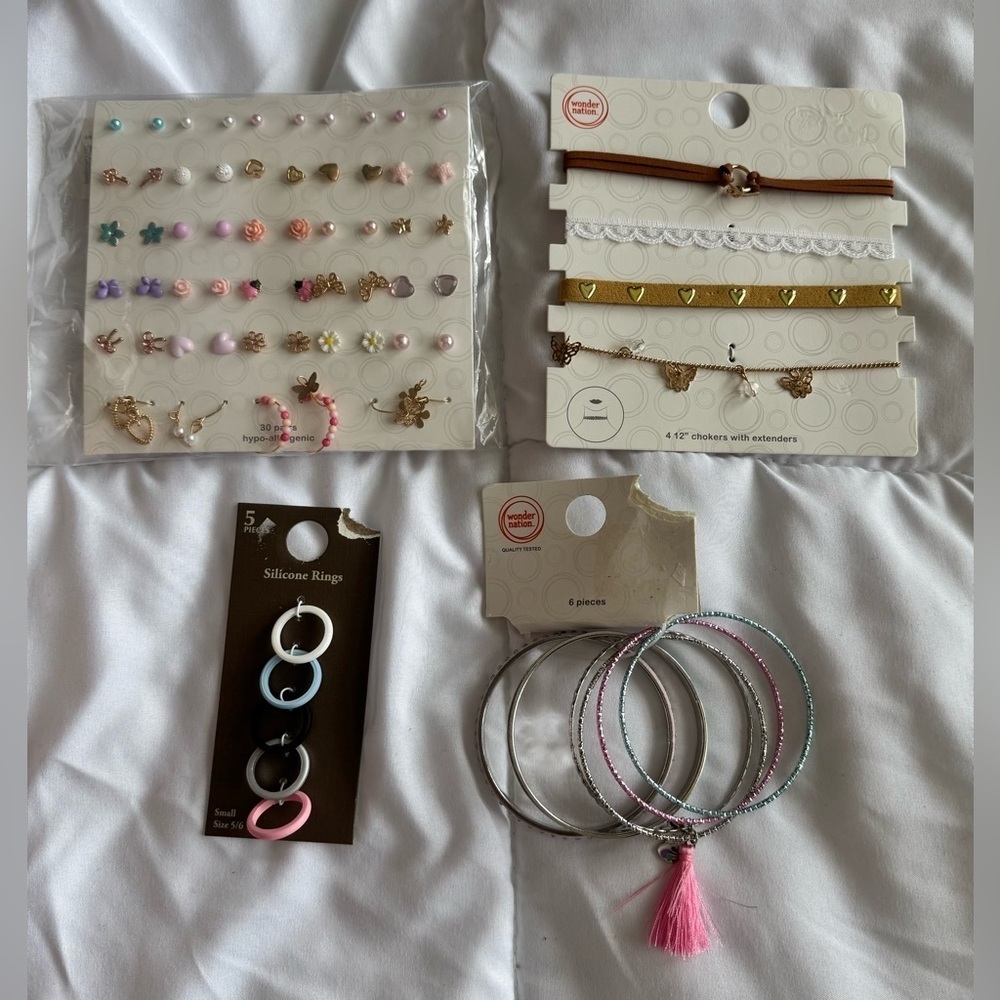 Assorted Jewelry Set with Earrings, Bracelets, and Rings